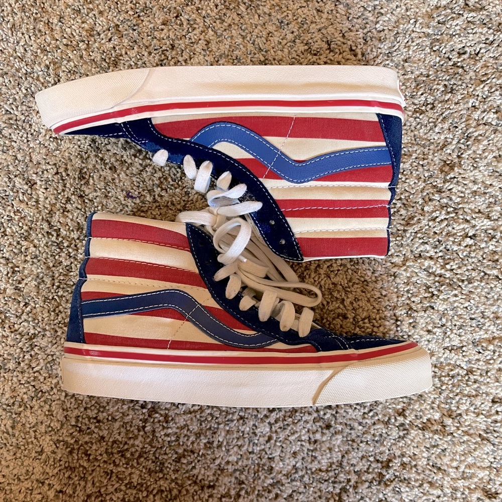 Vans Hi-top Red, White, and Blue